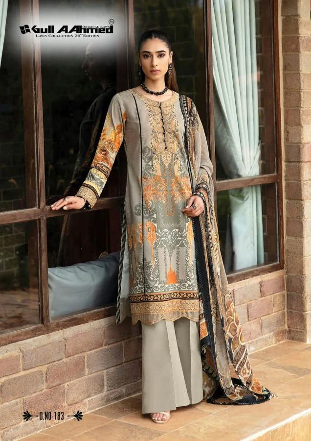 Gull Ahmed Lawn Vol 20 Cotton Wholesale Pakistani Salwar Suit Catalog — Wholesale Salwar Suits, MPA wholesale from Surat - Gallery Image 2